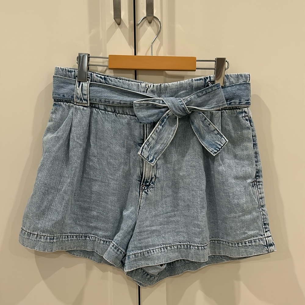 Denim Paper bag shorts
